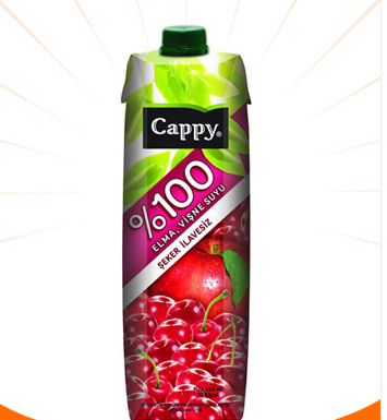 Cappy %100 Elma Vişne Suyu 1 Lt