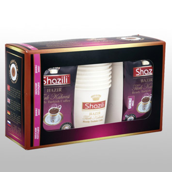Shazili Hazır Türk Kahvesi - Şekerli (Bardak ve Kaşıklı Set)