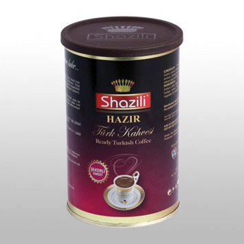 Shazili Hazır Türk Kahvesi - Şekerli (250 Gr Teneke)