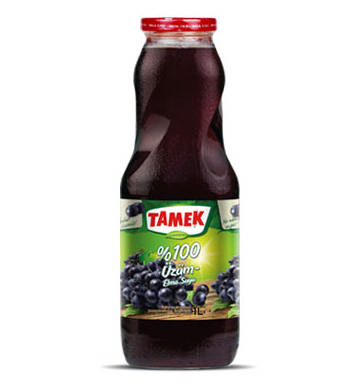 Tamek %100 Üzüm Elma Suyu 1 Lt (Cam Şişe)